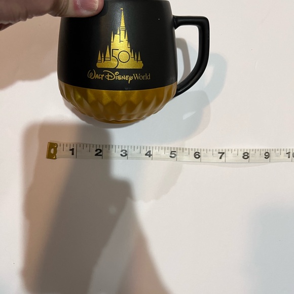 STARBUCKS DISNEY WORLD PARKS 50TH anniversary coffee mug cup black gold studded - Picture 10 of 11